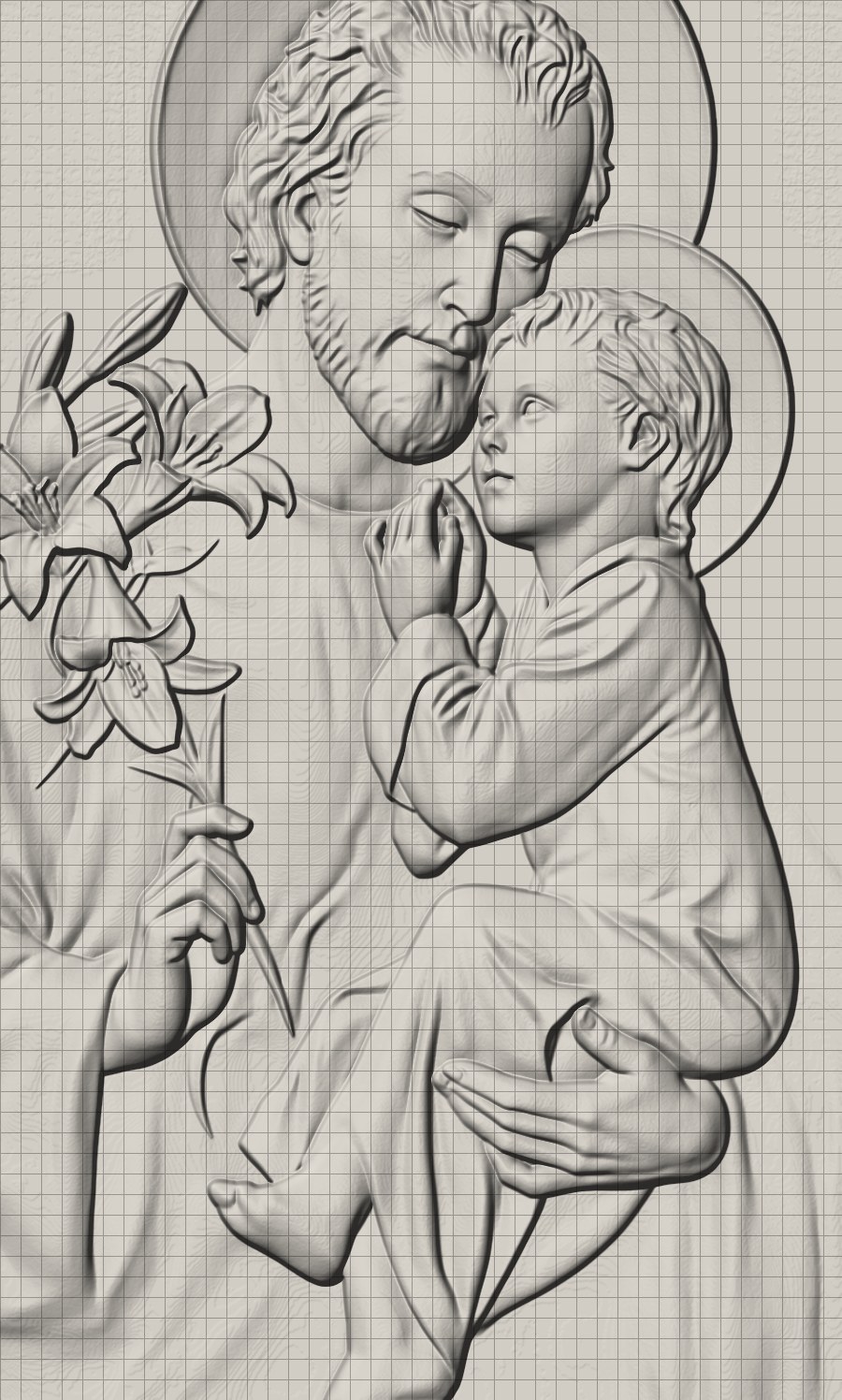 Malla 3D real del relieve, lista para fabricar